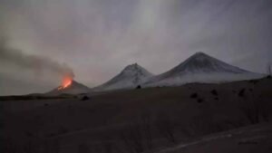 Russian volcano spews ash across Kamchatka Peninsula