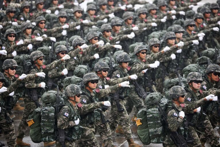 South Korea stages first military parade in a decade