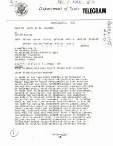 The Blood Telegram - by Archer K. Blood, US Consul General of East Pakistan in 1971