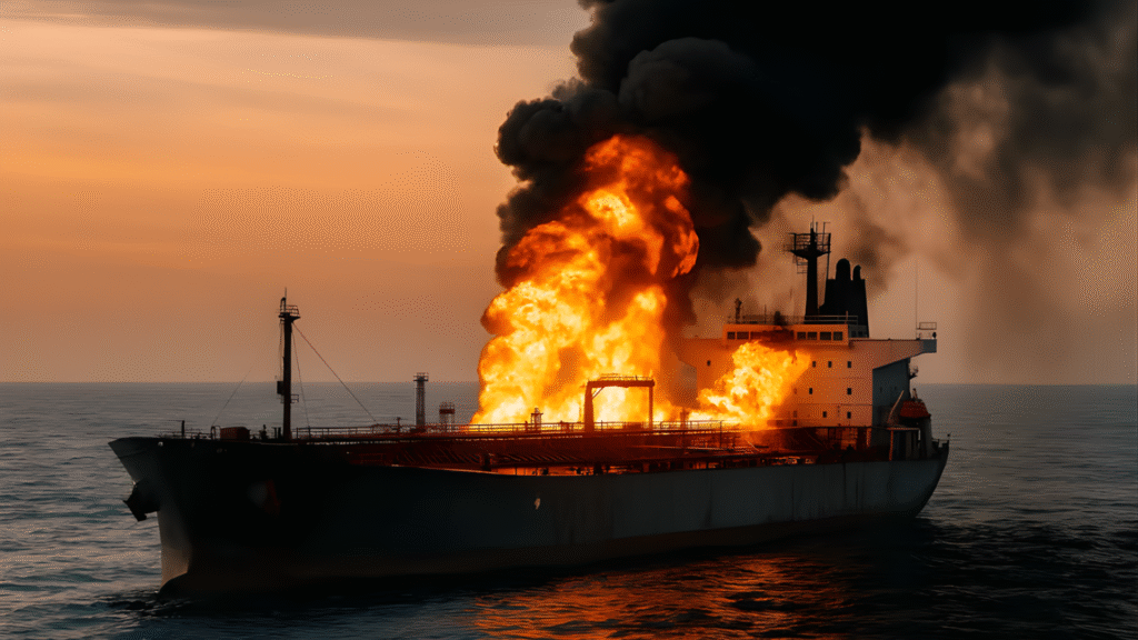 Explosions on Russian Oil Tankers, 45 Crew Safe 2 Shadow Fleet Tankers Blaze in Black Sea
