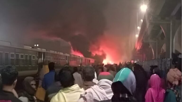 Train Coach Goes Up in Flames at Tejgaon