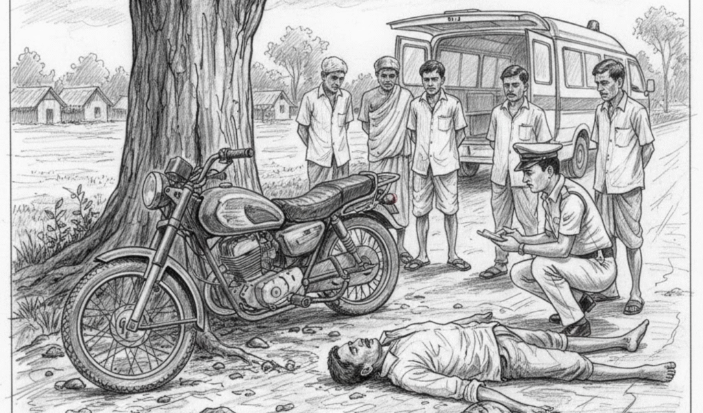 Young Man Dies After Losing Control of Motorcycle in Rangpur