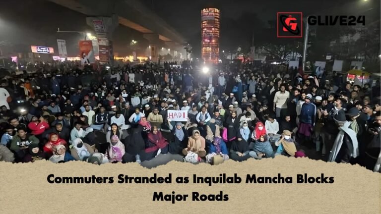 Commuters Stranded as Inquilab Mancha Blocks Major Roads Commuters Stranded as Inquilab Mancha Blocks Major Roads