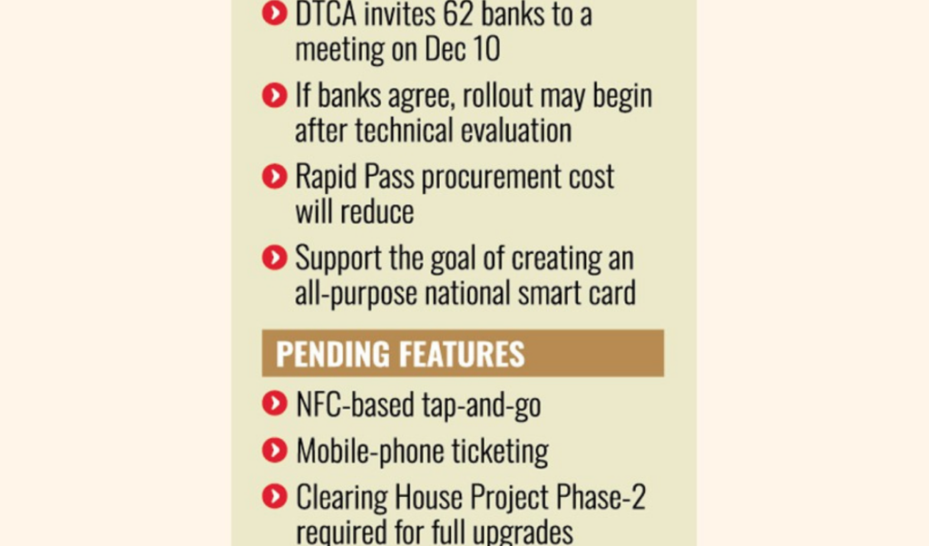 DTCA plans to integrate debit and credit cards with the Rapid Pass system DTCA plans to integrate debit and credit cards with the Rapid Pass system DTCA plans to integrate debit and credit cards with the Rapid Pass system