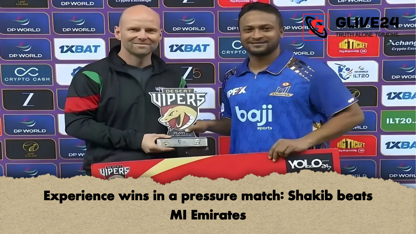 Experience wins in a pressure match Shakib beats MI Emirates Experience wins in a pressure match: Shakib beats MI Emirates