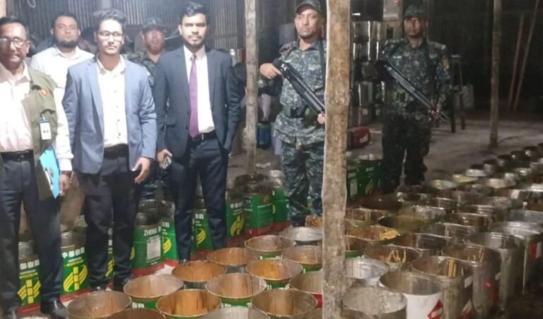 Large Quantity of Adulterated Jaggery Destroyed in Faridpur Factory Sealed Faridpur: Adulterated Jaggery Factory Busted, Owner on the Run