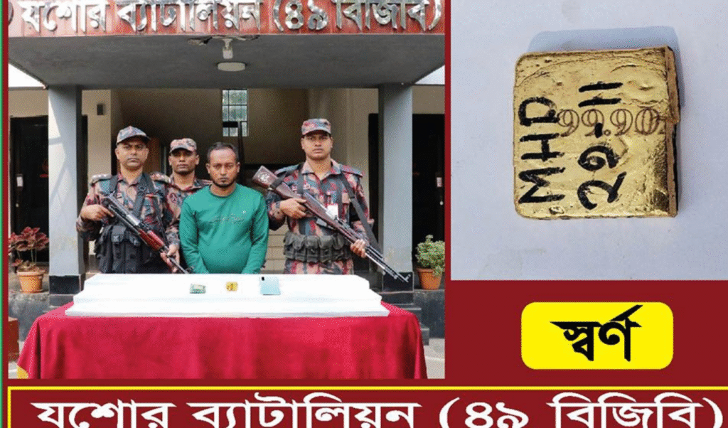 Man held in Jashore with gold worth Tk 7 million hidden inside trousers Man held in Jashore with gold worth Tk 7 million hidden inside trousers