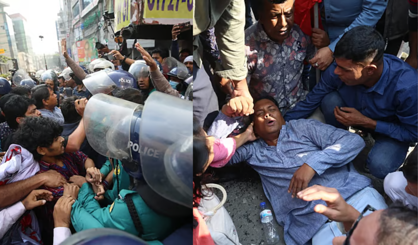 Police Baton Charge Injures Protesters at Left Democratic Alliance Rally Police Clash Leaves Several Injured at Left Organisations’ Dhaka March