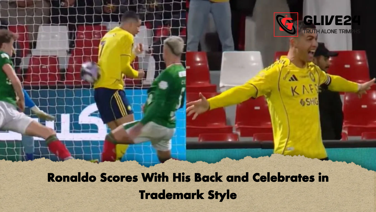 Ronaldo Scores With His Back and Celebrates in Trademark Style Ronaldo Scores With His Back and Celebrates in Trademark Style