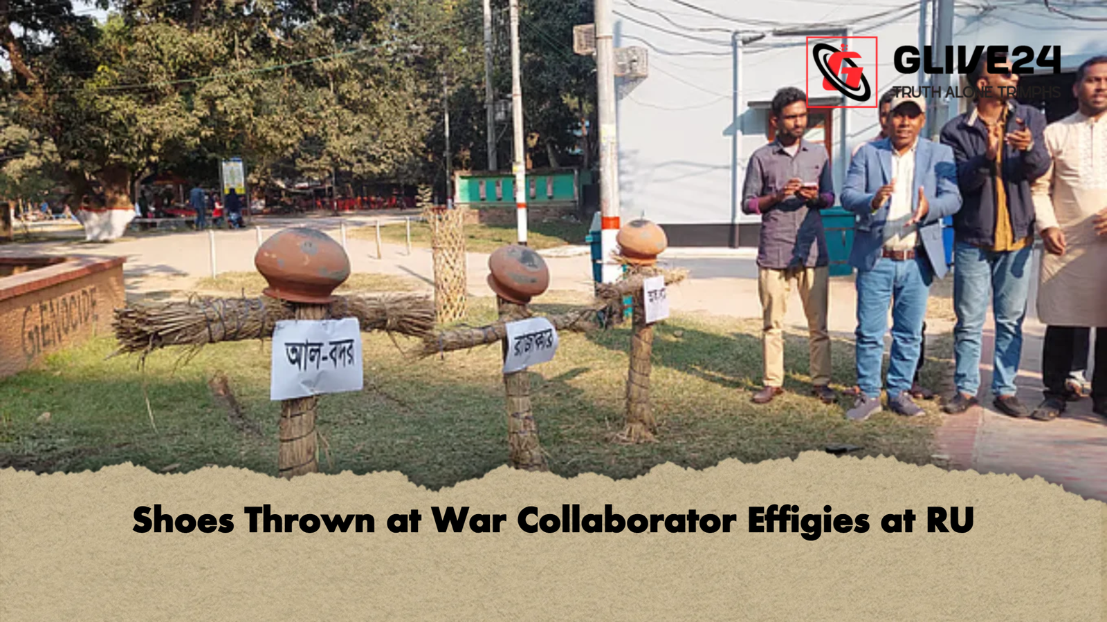 Shoes Thrown at War Collaborator Effigies at RU Shoes Thrown at War Collaborator Effigies at RU