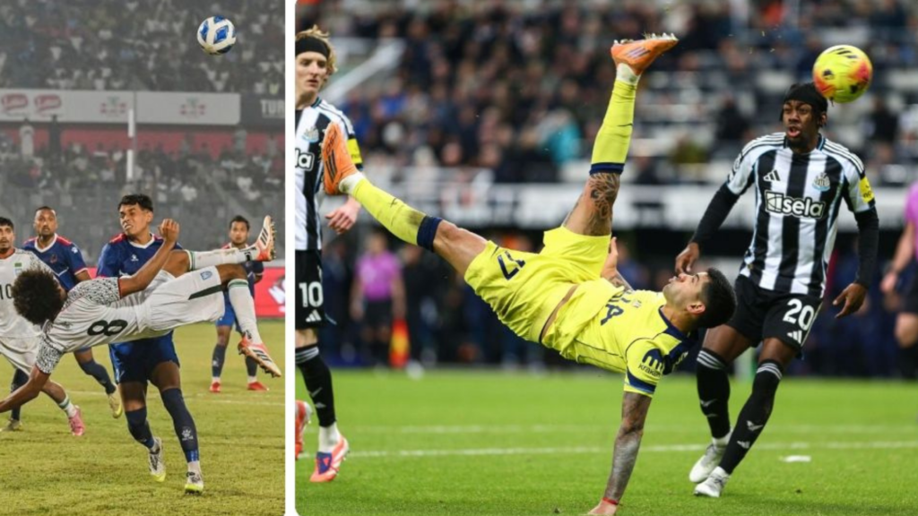 Romero Stuns Premier League with Bicycle Kick Identical to Hamza’s Dhaka Wonder Goal ঢাকার হামজার জাদুর নকল ইংল্যান্ডে রোমেরোর অবিশ্বাস্য ‘বাইসাইকেল গোল ভাইরাল Romero Stuns Premier League with Bicycle Kick Identical to Hamza’s Dhaka Wonder Goal