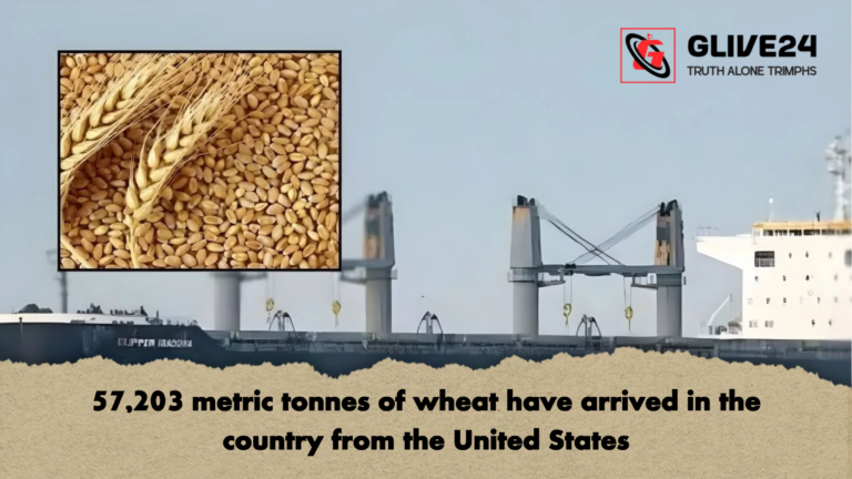 57203 metric tonnes of wheat have arrived in the country from the United States 57,203 metric tonnes of wheat have arrived in the country from the United States