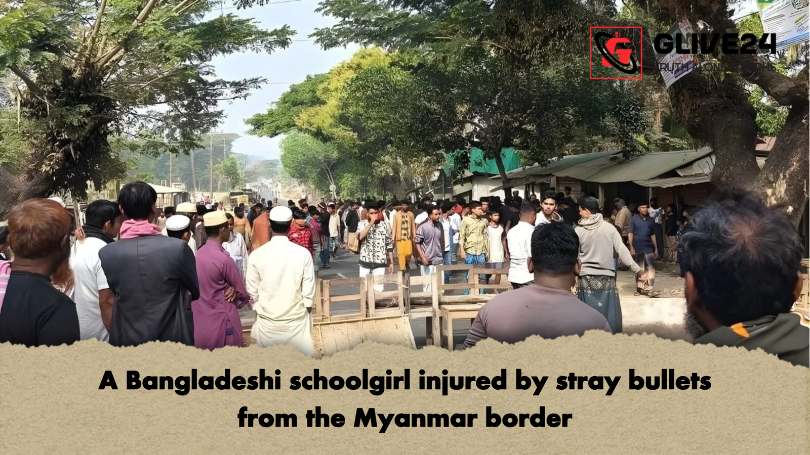A Bangladeshi schoolgirl injured by stray bullets from the Myanmar border A Bangladeshi schoolgirl injured by stray bullets from the Myanmar border