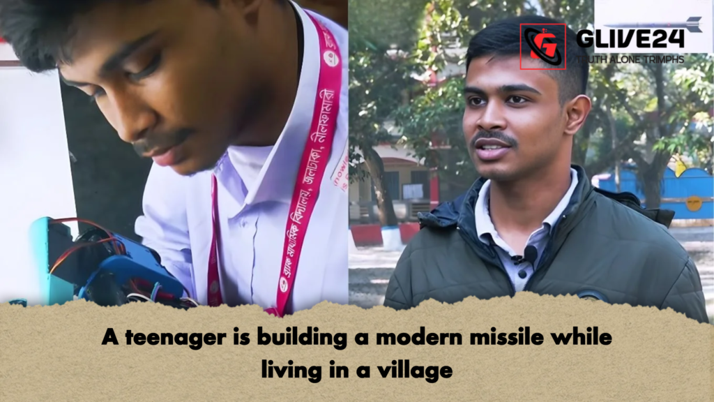 A teenager is building a modern missile while living in a village A teenager is building a modern missile while living in a village
