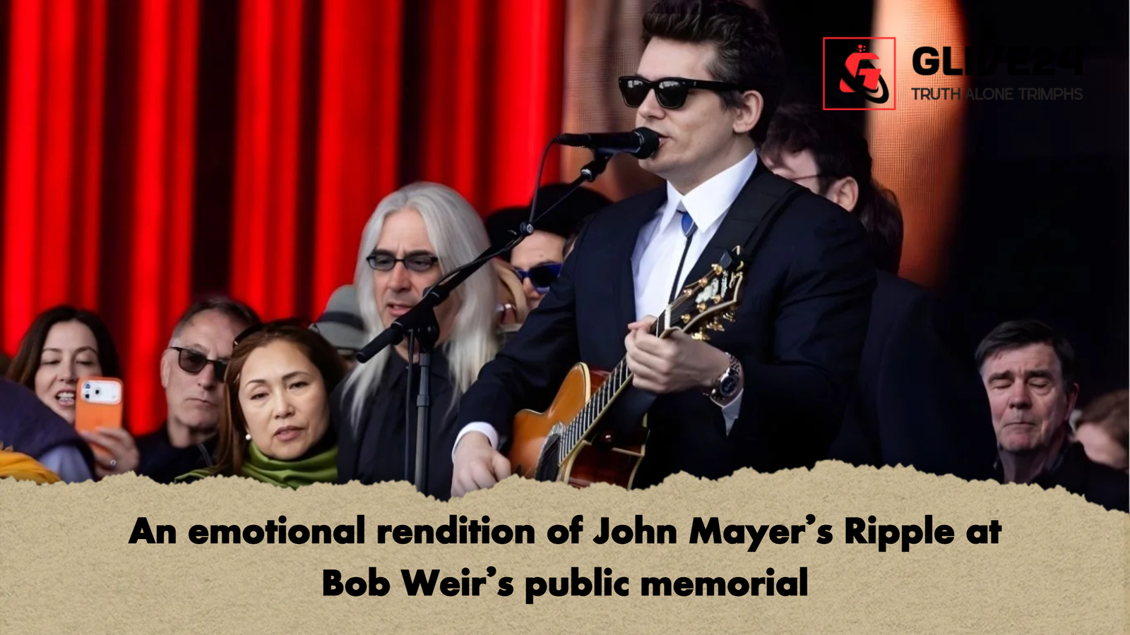 An emotional rendition of John Mayers Ripple at Bob Weirs public memorial An emotional rendition of John Mayer's Ripple at Bob Weir's public memorial