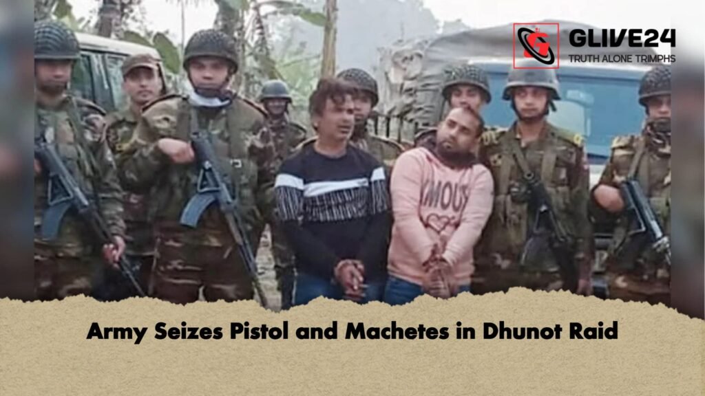 Army Seizes Pistol and Machetes in Dhunot Raid 3 Army Seizes Pistol and Machetes in Dhunot Raid Army Seizes Pistol and Machetes in Dhunot Raid