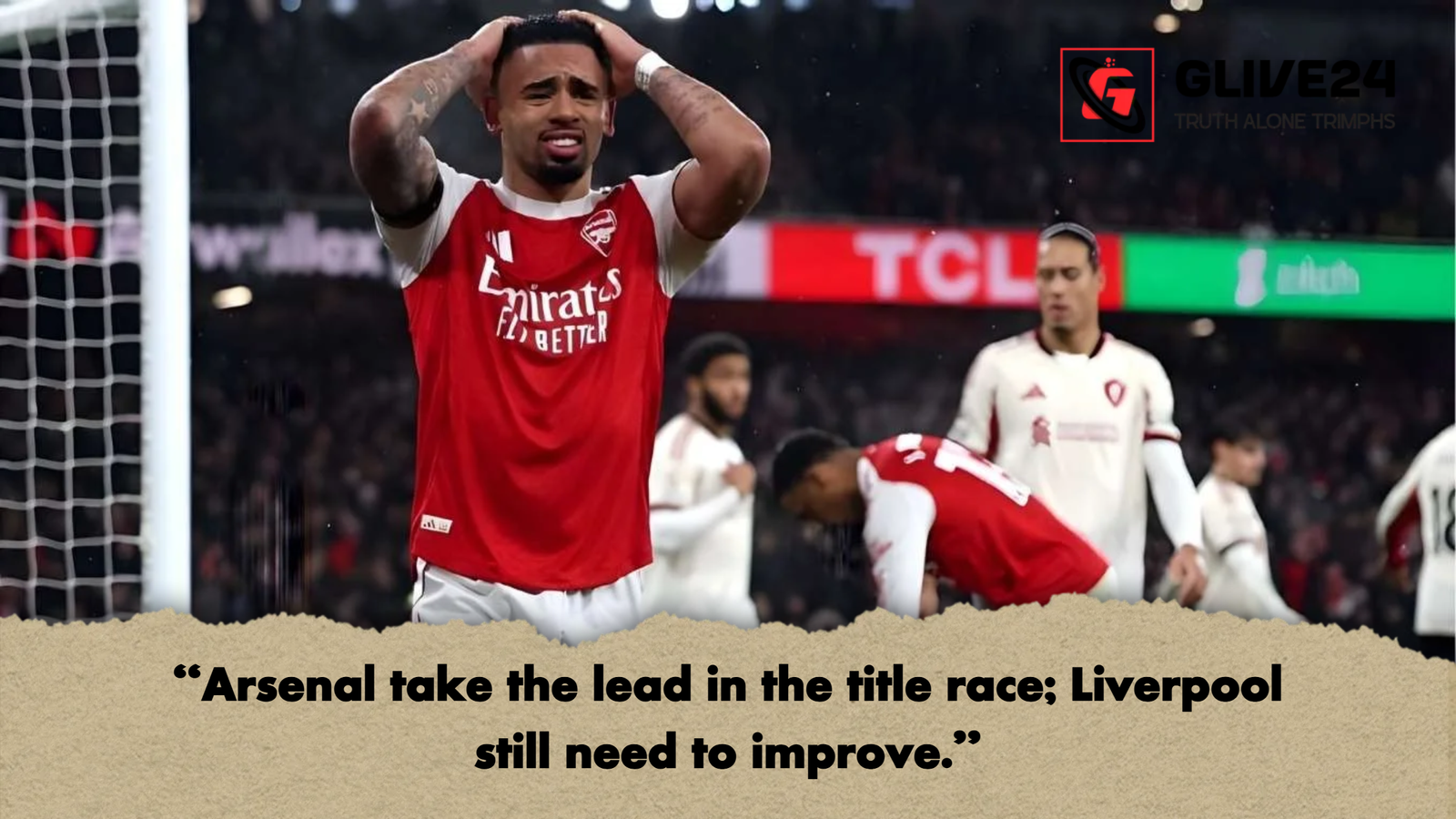 Arsenal take the lead in the title race Liverpool still need to improve "Arsenal take the lead in the title race; Liverpool still need to improve."