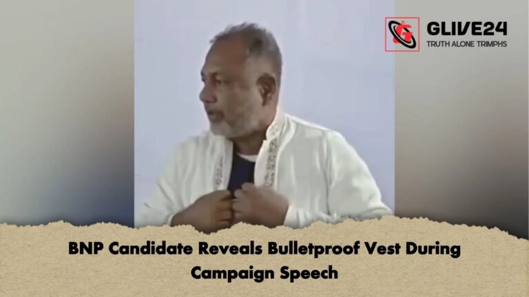 BNP Candidate Reveals Bulletproof Vest During Campaign Speech BNP Candidate Reveals Bulletproof Vest During Campaign Speech