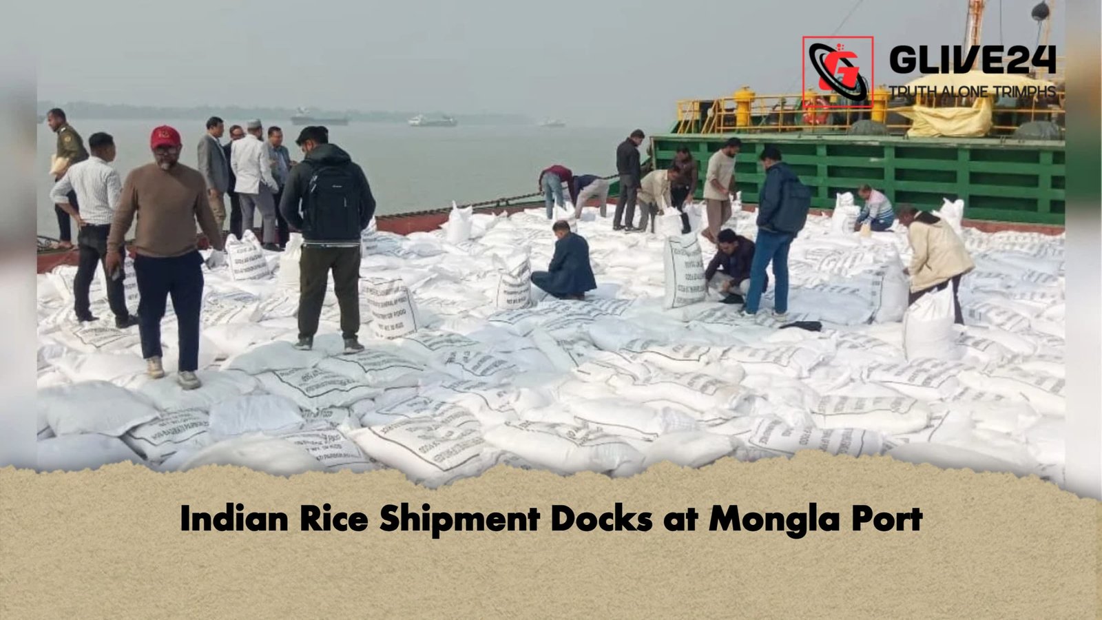 Indian Rice Shipment Docks at Mongla Port Indian Rice Shipment Docks at Mongla Port