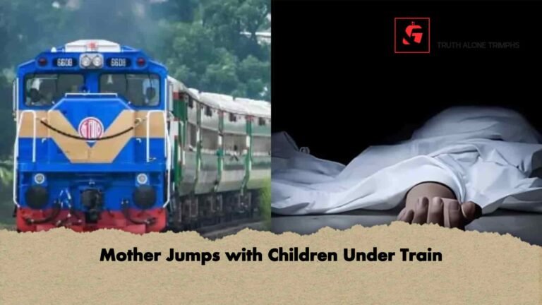 Mother Jumps with Children Under Train