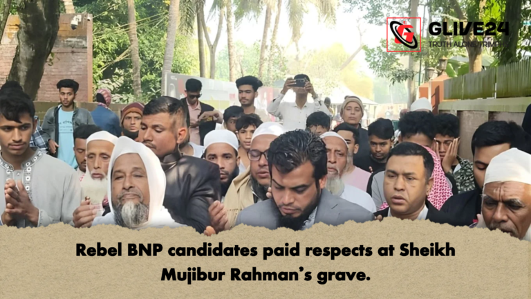 Rebel BNP candidates paid respects at Sheikh Mujibur Rahmans grave Rebel BNP candidates paid respects at Sheikh Mujibur Rahman’s grave.