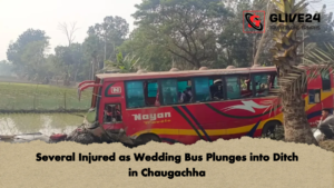 Several Injured as Wedding Bus Plunges into Ditch in Chaugachha Several Injured as Wedding Bus Plunges into Ditch in Chaugachha