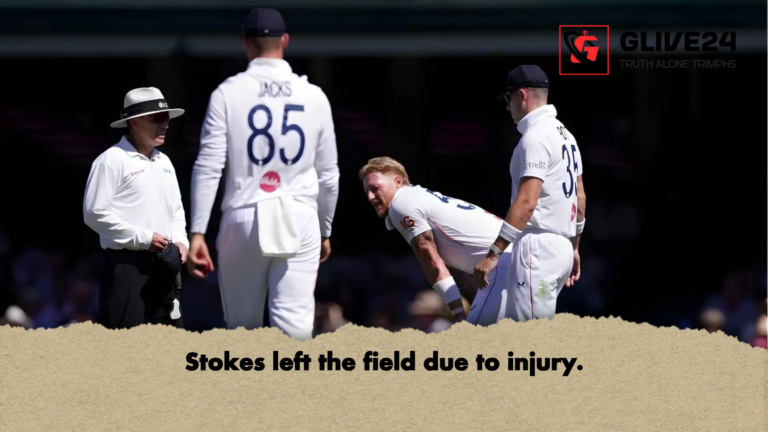 Stokes left the field due to injury Stokes left the field due to injury.