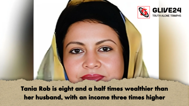 Tania Rob is eight and a half times wealthier than her husband with an income three times higher Tania Rob is eight and a half times wealthier than her husband, with an income three times higher