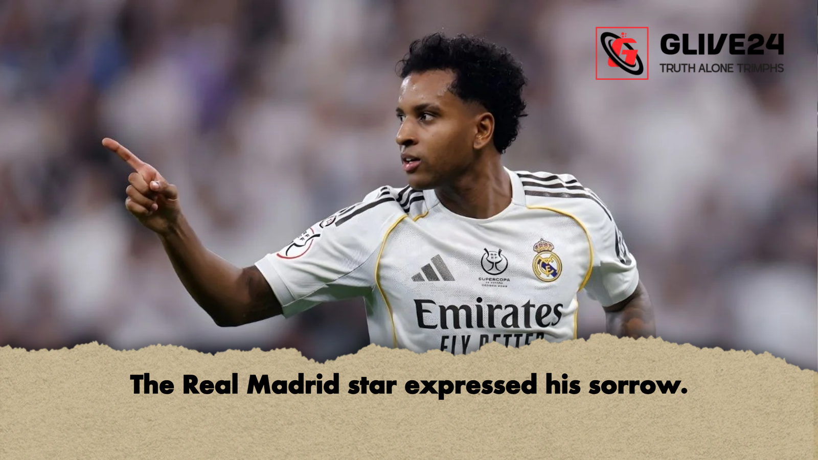 The Real Madrid star expressed his sorrow. 1 The Real Madrid star expressed his sorrow The Real Madrid star expressed his sorrow.