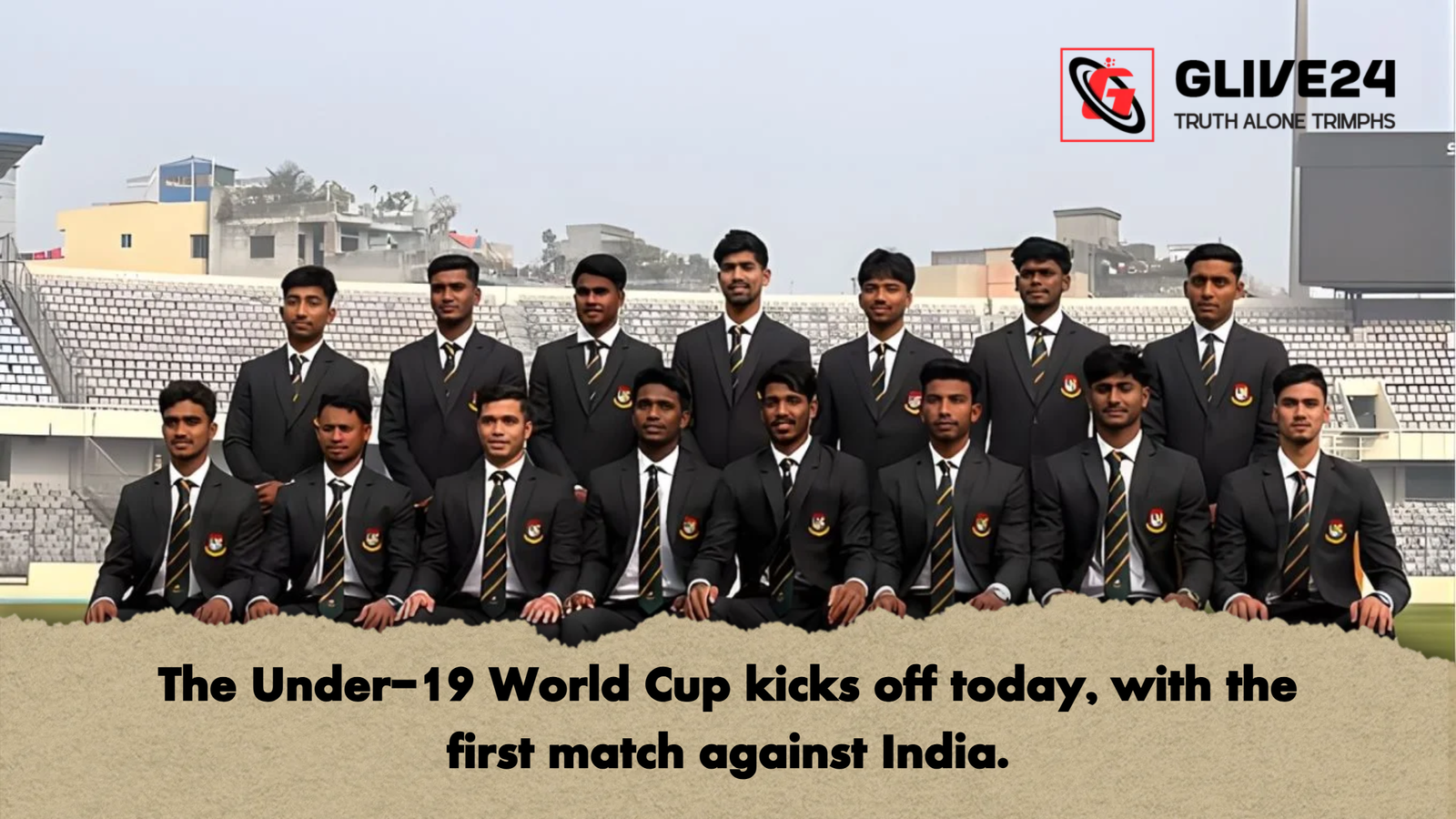 The Under 19 World Cup kicks off today with the first match against India The Under-19 World Cup kicks off today, with the first match against India.