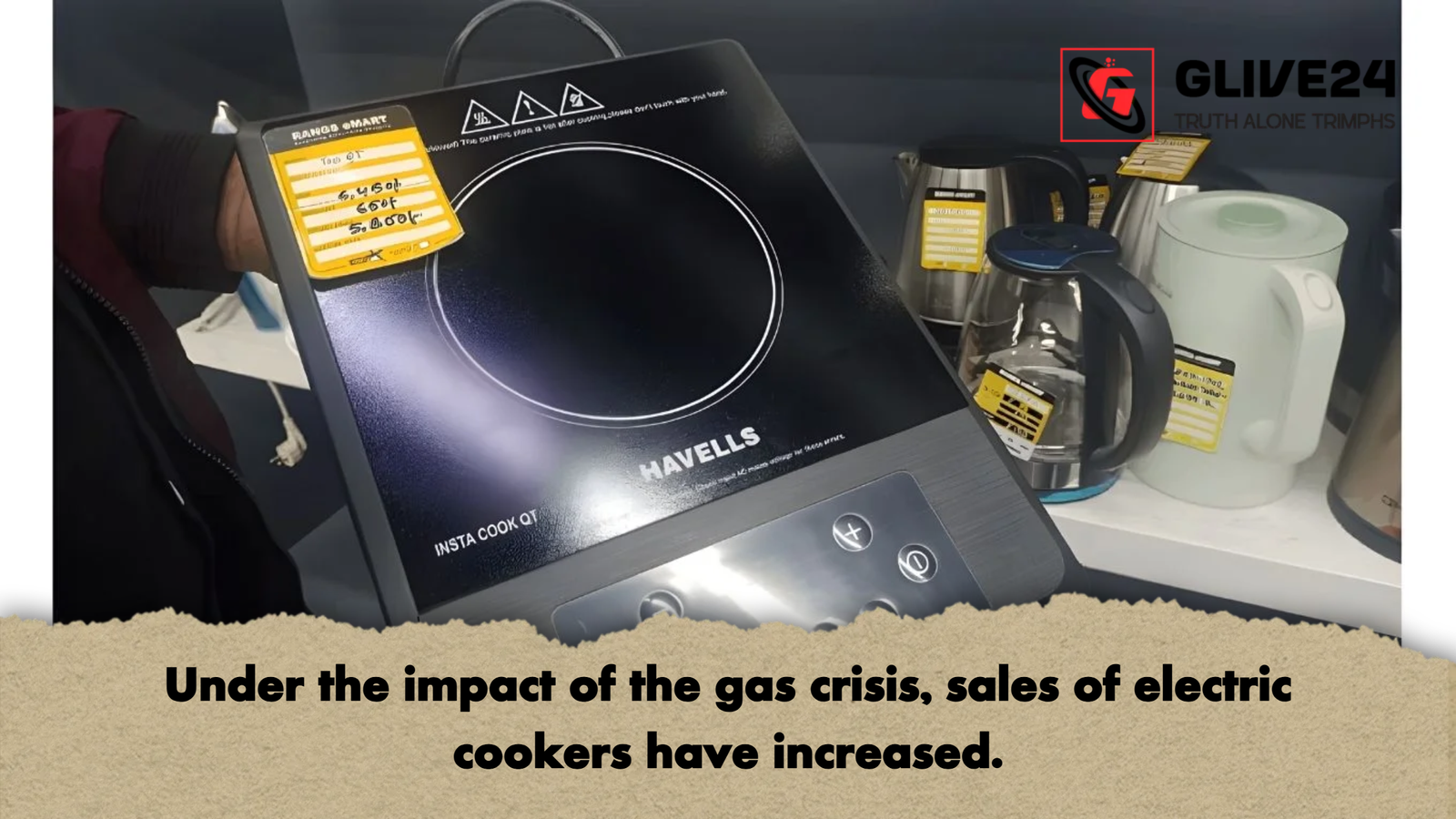 Under the impact of the gas crisis sales of electric cookers have increased Under the impact of the gas crisis, sales of electric cookers have increased.