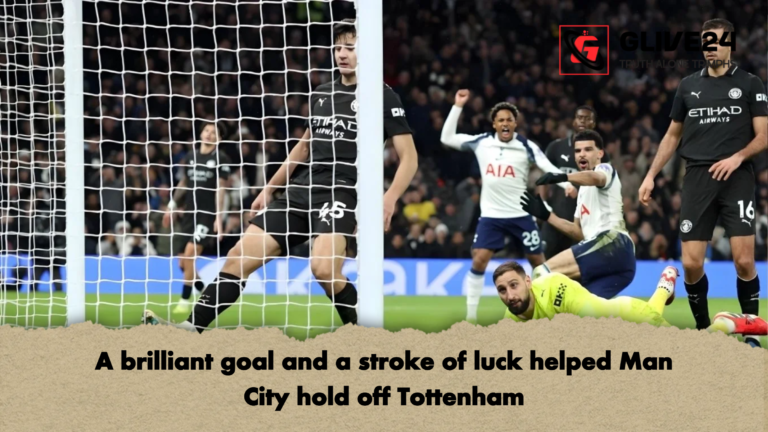A brilliant goal and a stroke of luck helped Man City hold off Tottenham A brilliant goal and a stroke of luck helped Man City hold off Tottenham