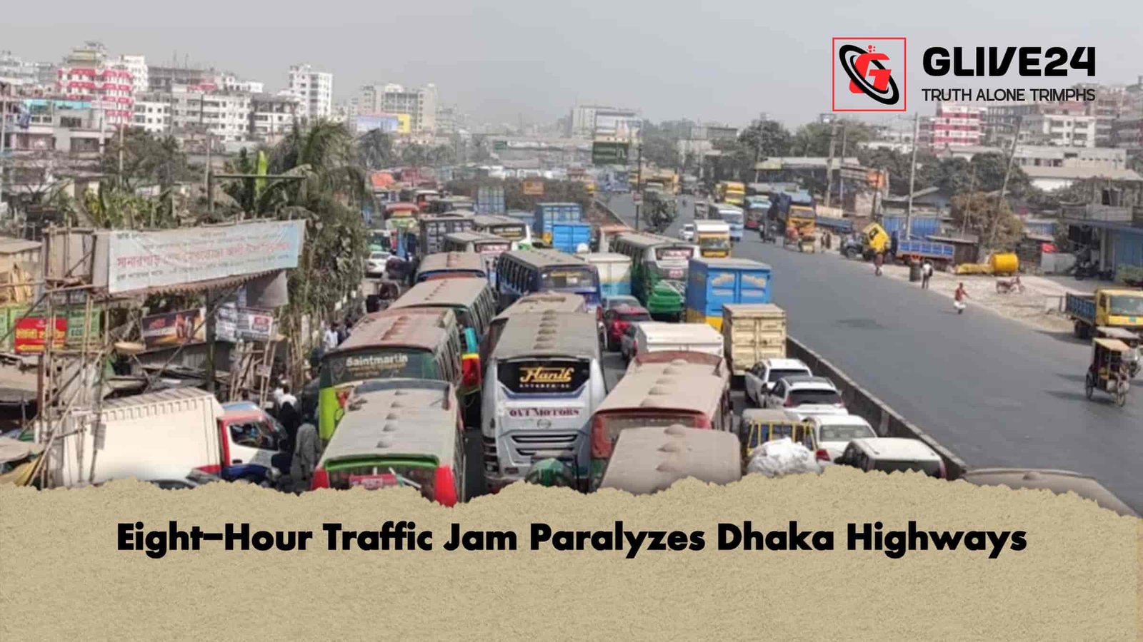 Eight-Hour Gridlock Cripples Dhaka Roads
