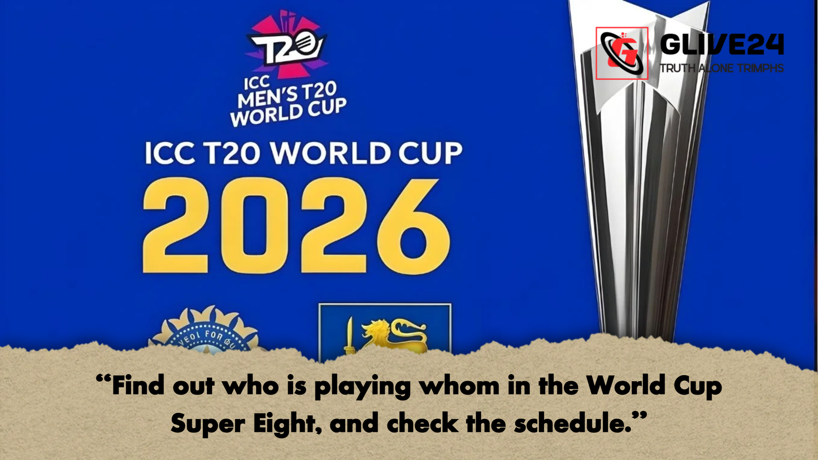 Find out who is playing whom in the World Cup Super Eight and check the schedule "Find out who is playing whom in the World Cup Super Eight, and check the schedule."