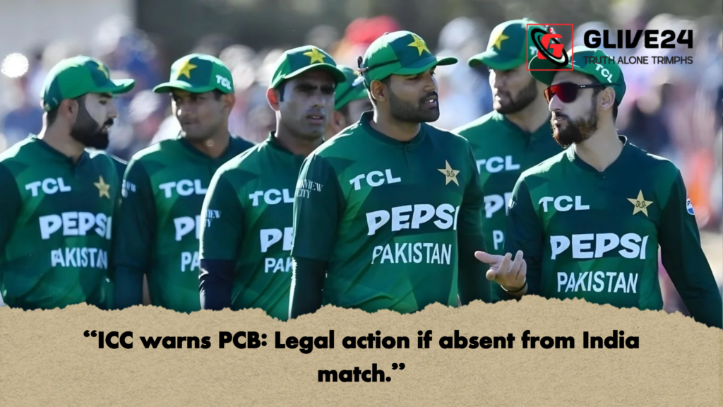 "ICC warns PCB: Legal action if absent from India match." 3 ICC warns PCB Legal action if absent from India match "ICC warns PCB: Legal action if absent from India match."