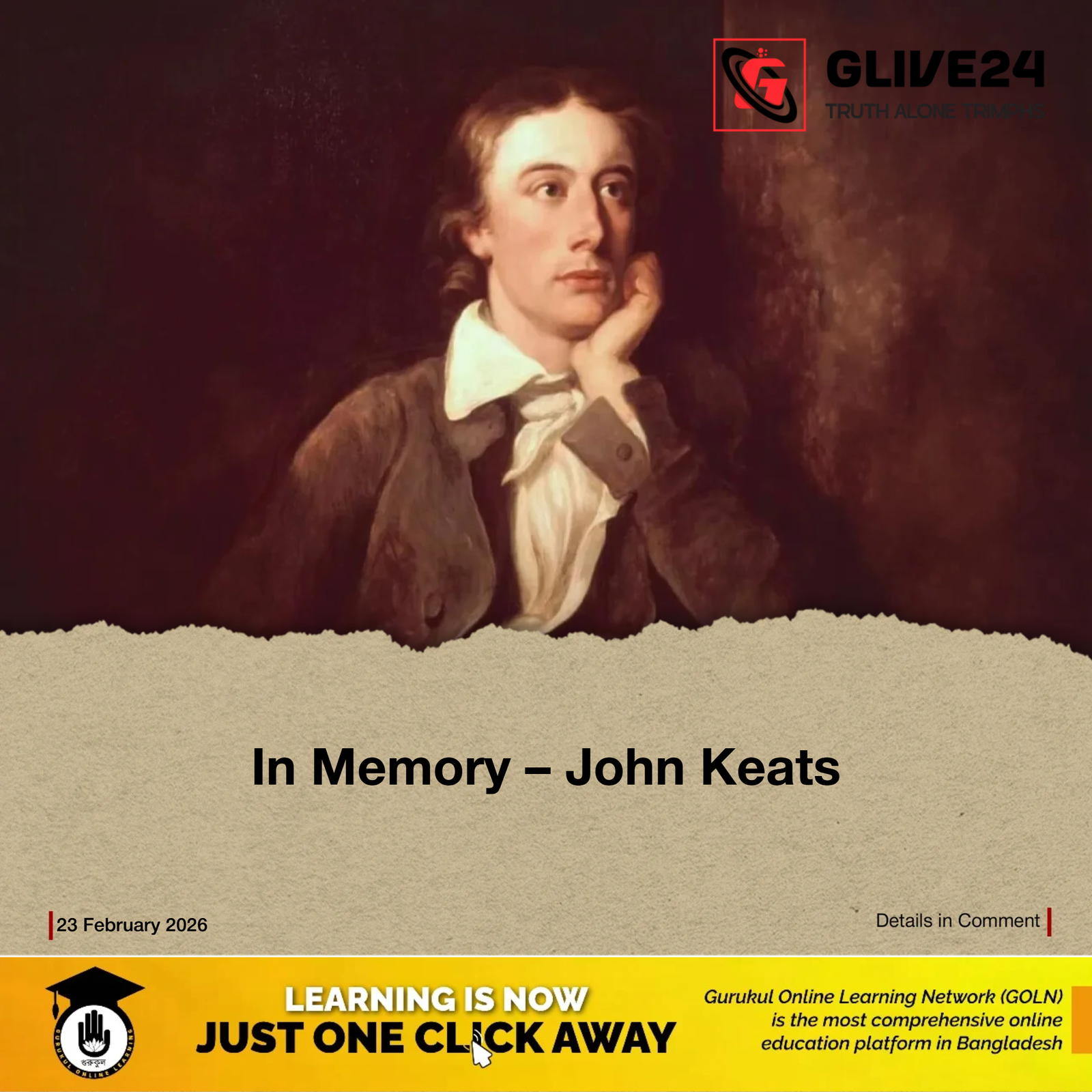 In Memory – John Keats 2 In Memory – John Keats