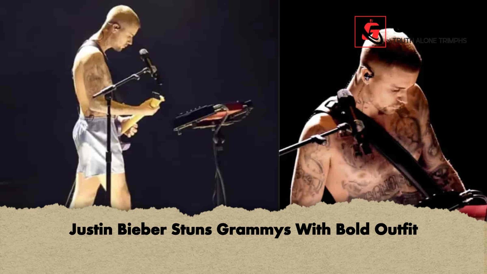 Justin Bieber Stuns Grammys With Bold Outfit