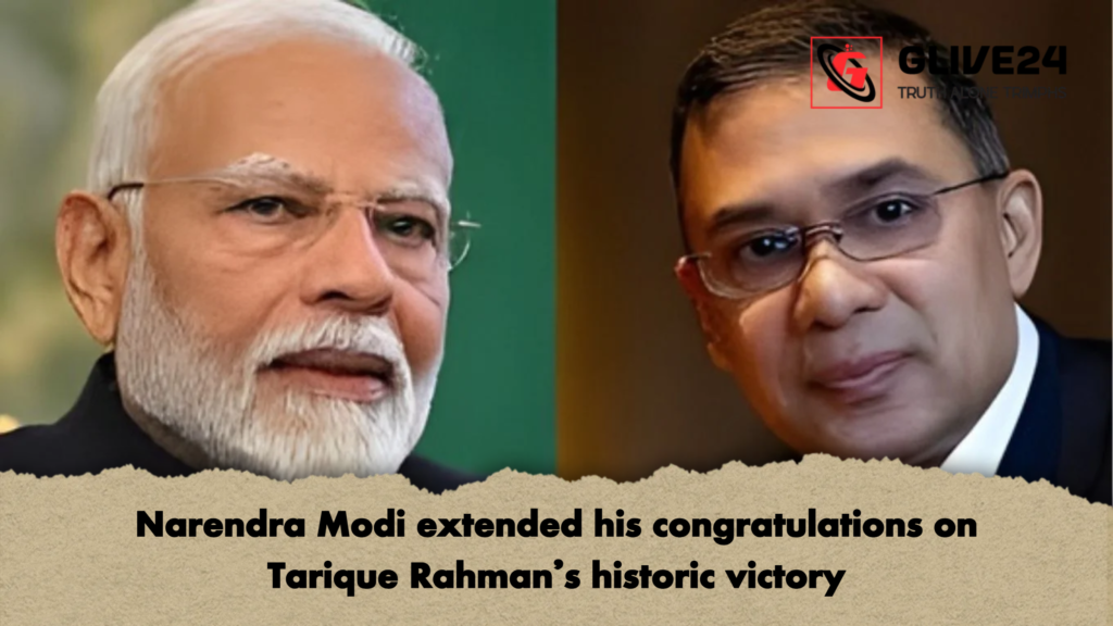 Narendra Modi extended his congratulations on Tarique Rahmans historic victory Narendra Modi extended his congratulations on Tarique Rahman's historic victory