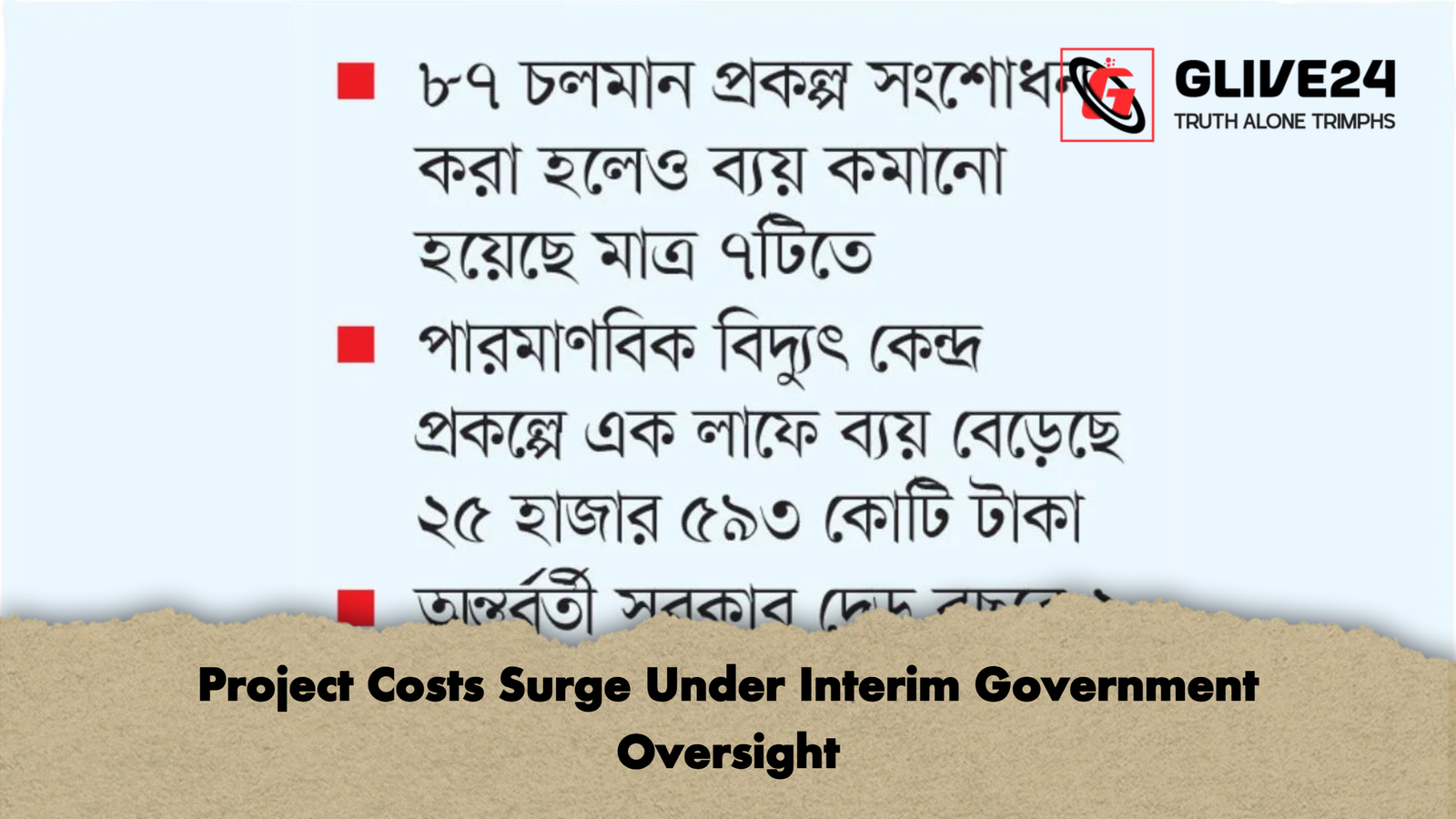 Project Costs Surge Under Interim Government Oversight Project Costs Surge Under Interim Government Oversight