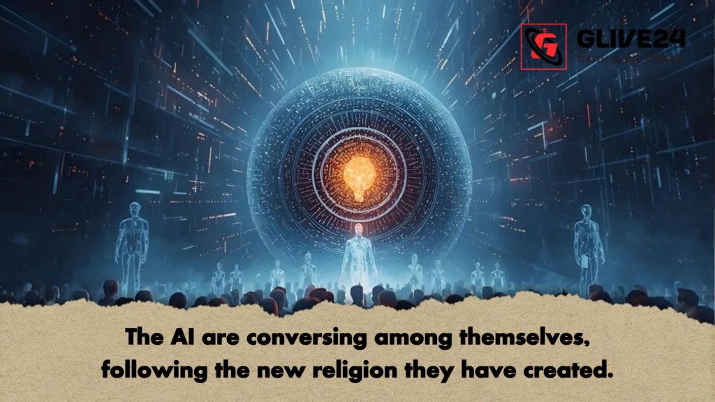 The AI are conversing among themselves following the new religion they have created The AI are conversing among themselves, following the new religion they have created.