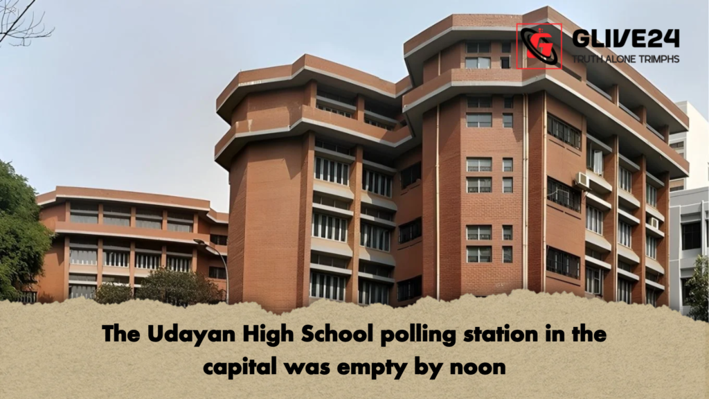 The Udayan High School polling station in the capital was empty by noon The Udayan High School polling station in the capital was empty by noon