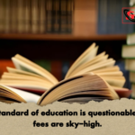 The standard of education is questionable and fees are sky high The standard of education is questionable, and fees are sky-high.