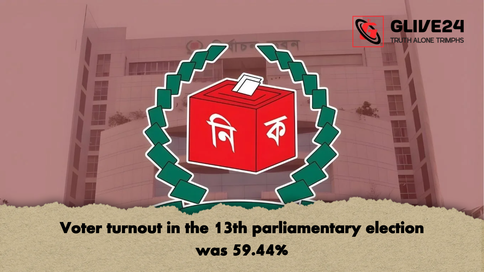 Voter turnout in the 13th parliamentary election was 59.44% 1 Voter turnout in the 13th parliamentary election was 59.44 Voter turnout in the 13th parliamentary election was 59.44%