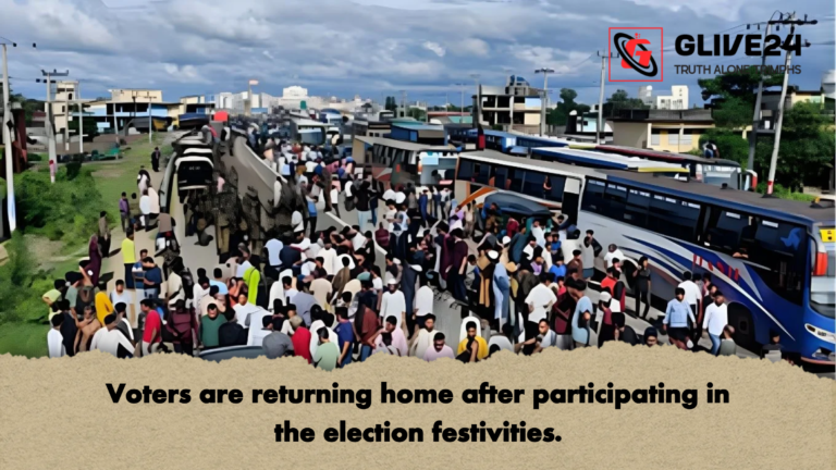 Voters are returning home after participating in the election festivities Voters are returning home after participating in the election festivities.