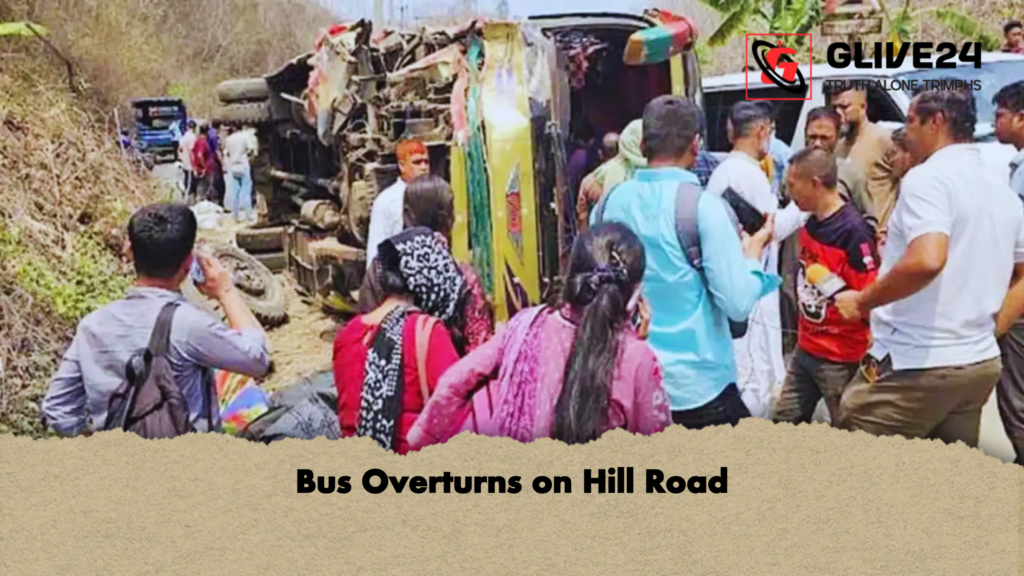 Bus Overturns on Hill Road Bus Overturns on Hill Road