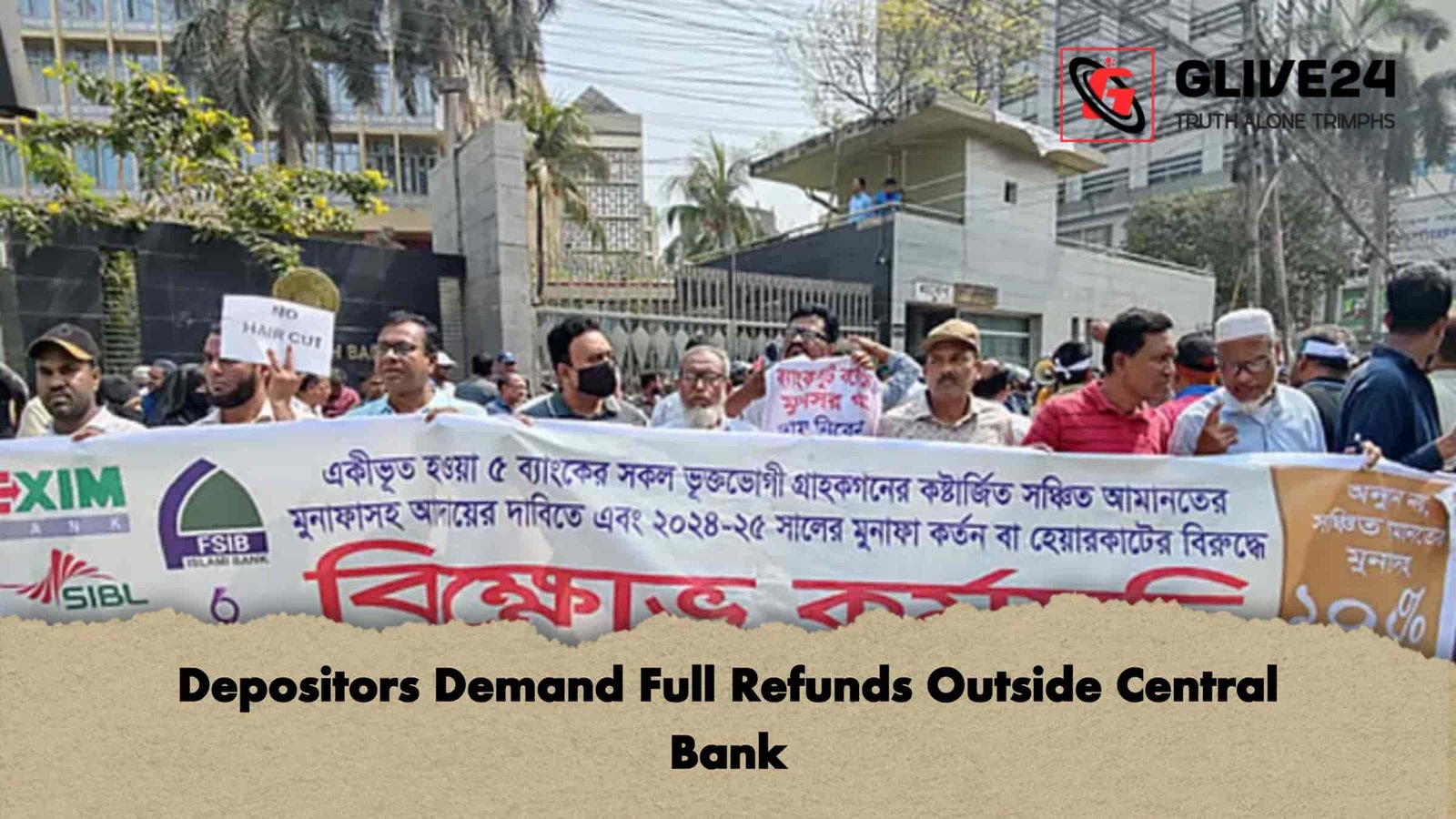 Depositors Demand Full Refunds Outside Central Bank