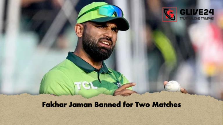 Fakhar Jaman Banned for Two Matches Fakhar Jaman Banned for Two Matches