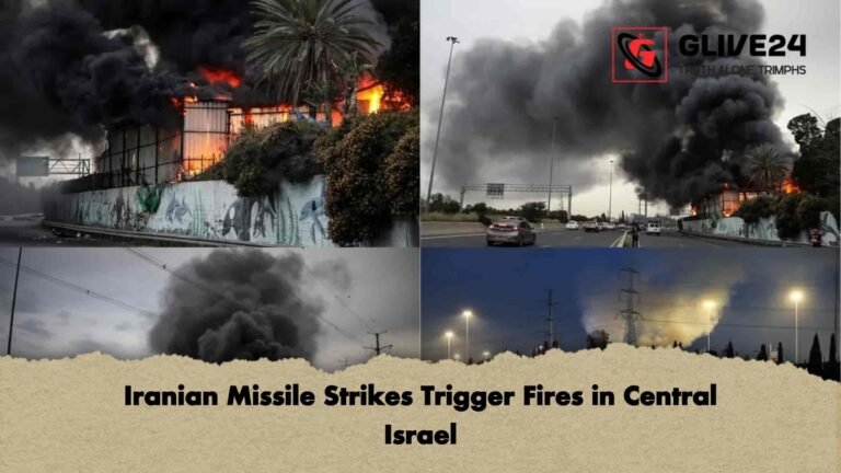 Iranian Missile Strikes Trigger Fires in Central Israel