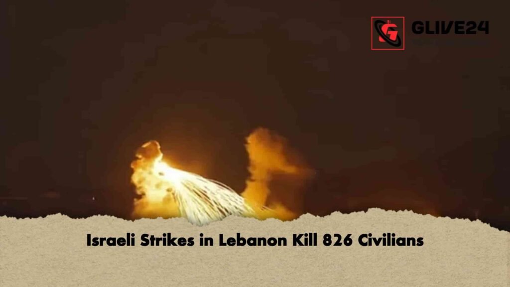 Israeli Strikes in Lebanon Kill 826 Civilians