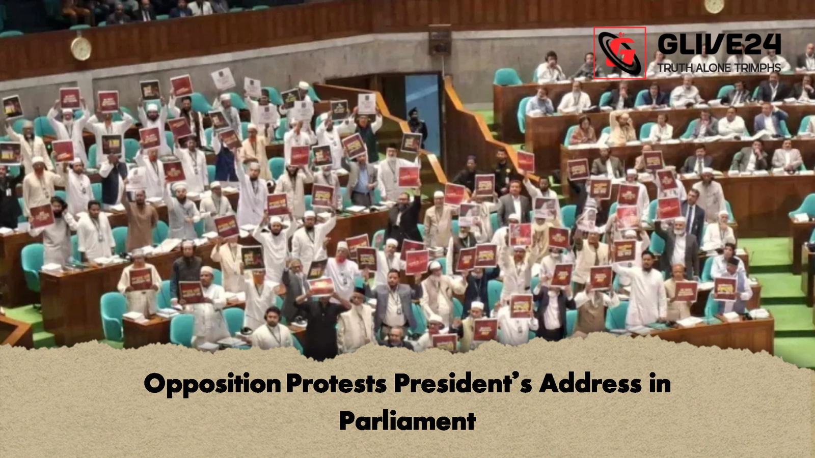 Opposition Protests Presidents Address in Parliament Opposition Protests President’s Address in Parliament